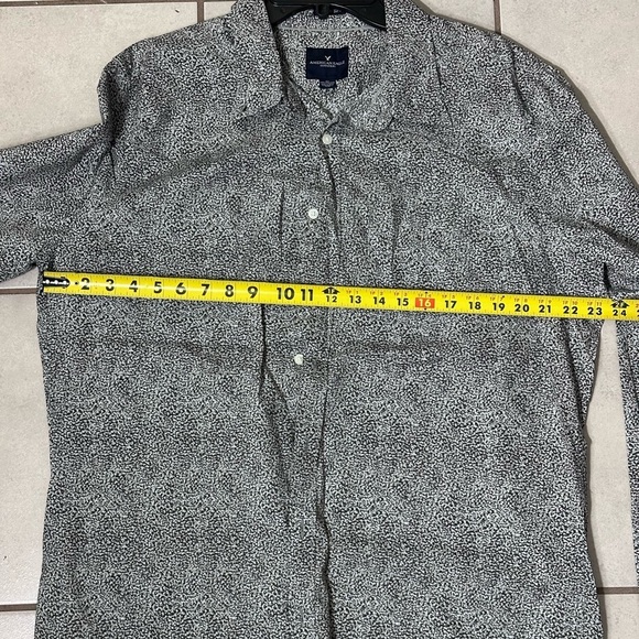American Eagle Men Gray Button Shirt Seriously Soft‎ Long Sleeve Size XLT. - Picture 8 of 8